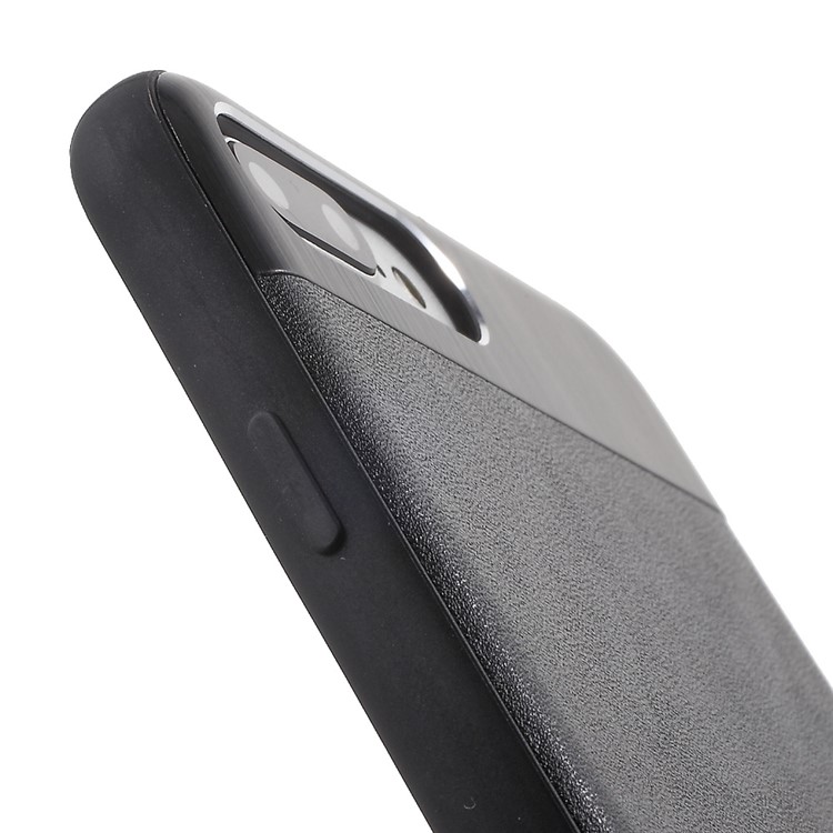 TOWEIS for iPhone 7 Plus 5.5 inch Leather Coated PC + TPU Hybrid Shell - Black-5