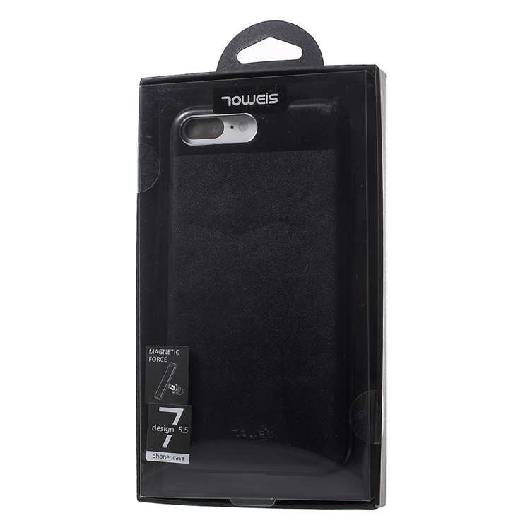 TOWEIS for iPhone 7 Plus 5.5 inch Leather Coated PC + TPU Hybrid Shell - Black-8