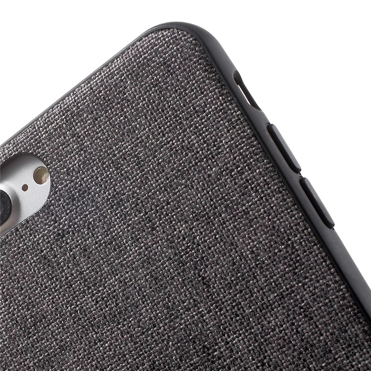J-CASE Style Series for iPhone 7 Plus Linen and Leather Coated PC TPU Hybrid Case - Grey-6