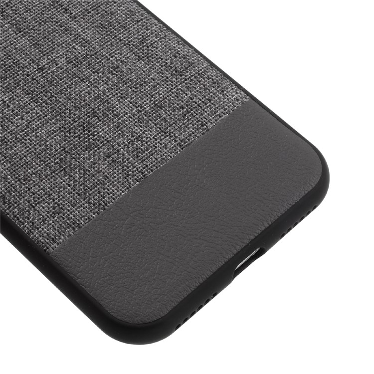 J-CASE Style Series Case for iPhone 7 Linen and Leather Coated PC TPU Hybrid Phone Cover - Grey-4