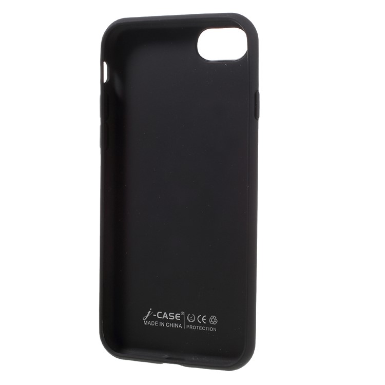 J-CASE Style Series Case for iPhone 7 Linen and Leather Coated PC TPU Hybrid Phone Cover - Grey-5