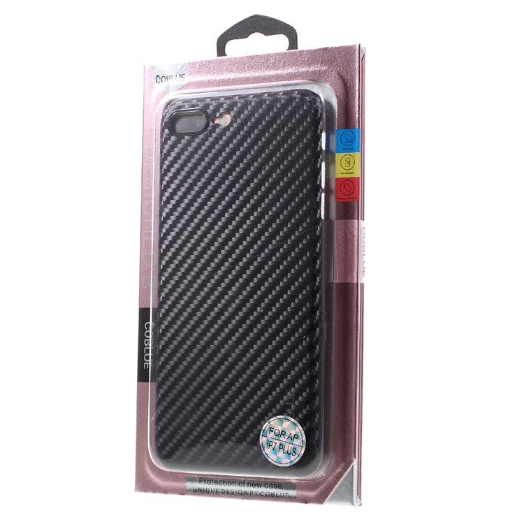 COBLUE Carbon Fiber Texture Super Thin PP Phone Cover for iPhone 7 Plus - Black-6
