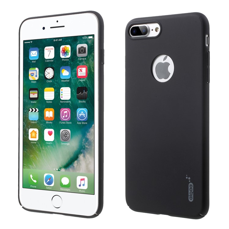 AIQAA Spraying Glossy PC Hard Phone Case for iPhone 7 Plus 5.5 - Black-1