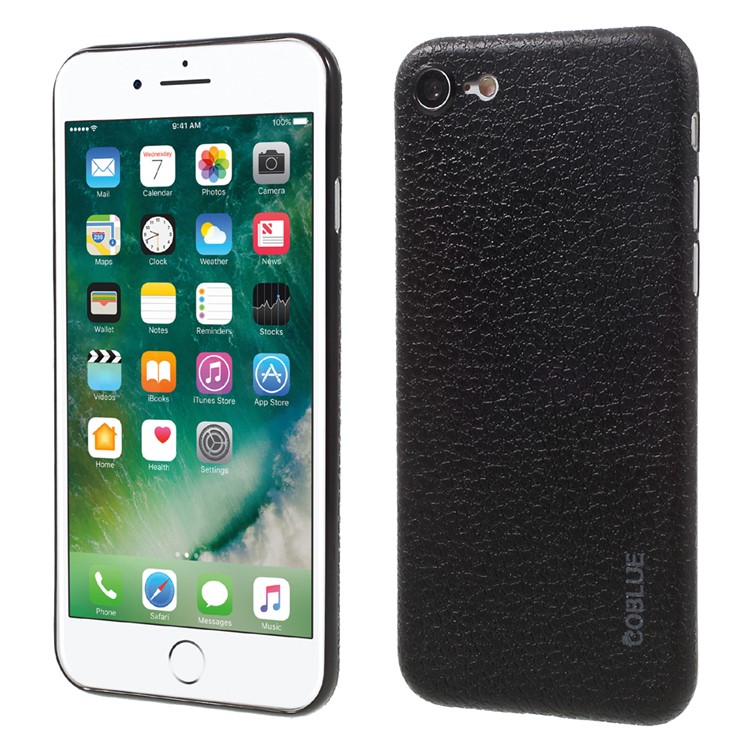 COBLUE Litchi Texture Super Thin PP Phone Case for iPhone 7 4.7 inch - Black-1
