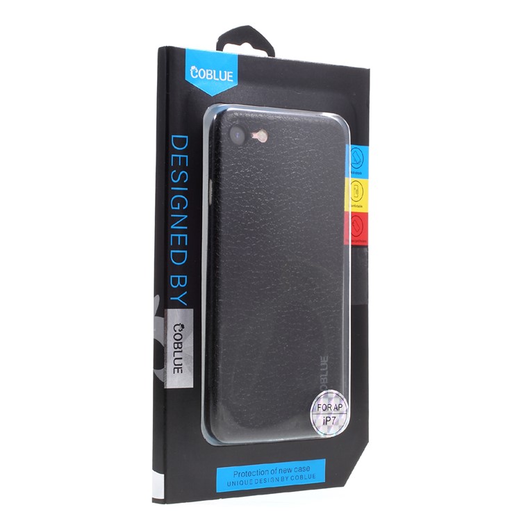 COBLUE Litchi Texture Super Thin PP Phone Case for iPhone 7 4.7 inch - Black-6