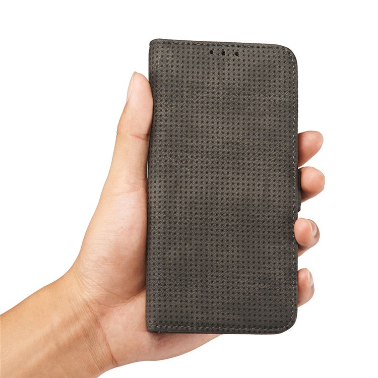 Mesh Heat Dissipation Retro Leather Wallet Stand Case for iPhone 7 4.7 inch - Grey-12