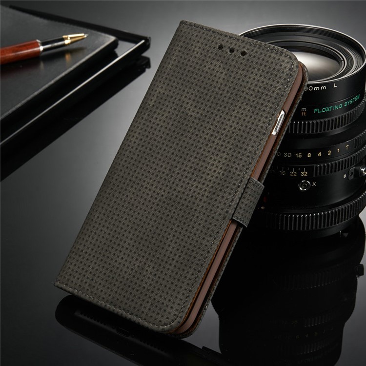Mesh Heat Dissipation Retro Leather Wallet Stand Case for iPhone 7 4.7 inch - Grey-15