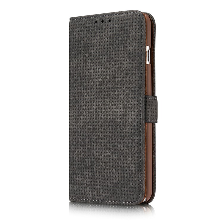 Mesh Heat Dissipation Retro Leather Wallet Stand Case for iPhone 7 4.7 inch - Grey-2