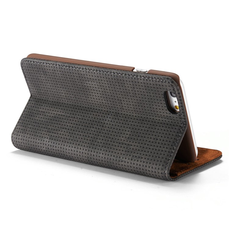 Mesh Heat Dissipation Retro Leather Wallet Stand Case for iPhone 7 4.7 inch - Grey-6