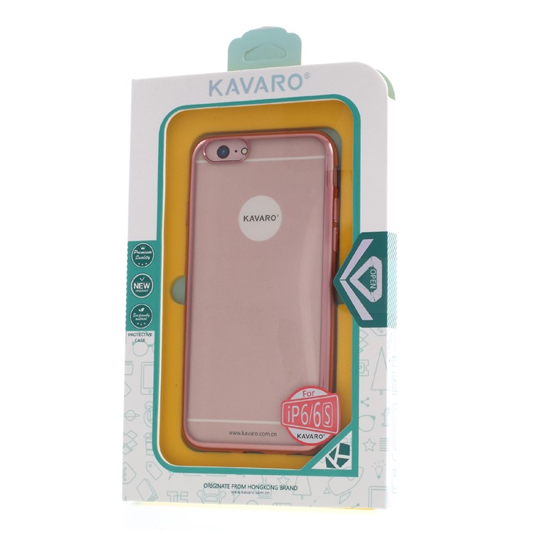 KAVARO Electroplating Edges TPU Soft Cover for iPhone 6S Plus / 6 Plus 5.5 inch - Rose Gold-6