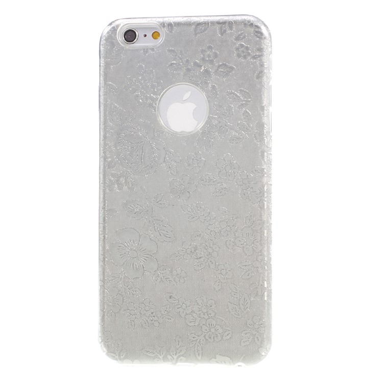KAVARO Printing Flower Glittery TPU + PC Case for iPhone 6s Plus/6 Plus - Silver-2
