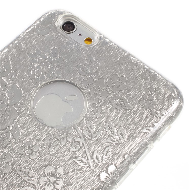KAVARO Printing Flower Glittery TPU + PC Case for iPhone 6s Plus/6 Plus - Silver-4