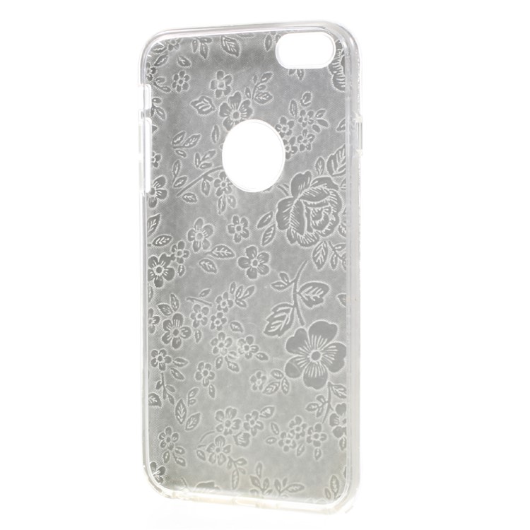 KAVARO Printing Flower Glittery TPU + PC Case for iPhone 6s Plus/6 Plus - Silver-5