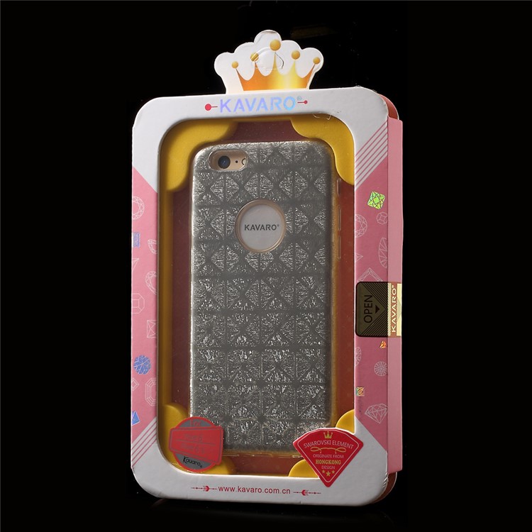 KAVARO Rhombus Glitter Paper Hybrid PC TPU Phone Case for iPhone 6s Plus / 6 Plus - Silver-9