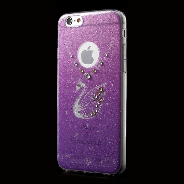 KAVARO Glittering Swan Diamante IMD TPU Phone Case for iPhone 6S / 6 4.7 inch - Purple-3