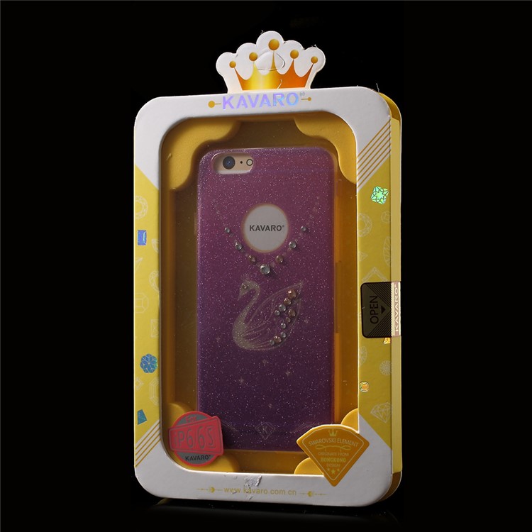 KAVARO Glittering Swan Diamante IMD TPU Phone Case for iPhone 6S / 6 4.7 inch - Purple-9