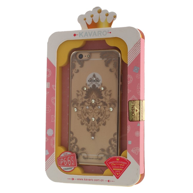 KAVARO Diamond Plating PC Hard Phone Case for iPhone 6s 6 - Pretty Flower Pattern-7