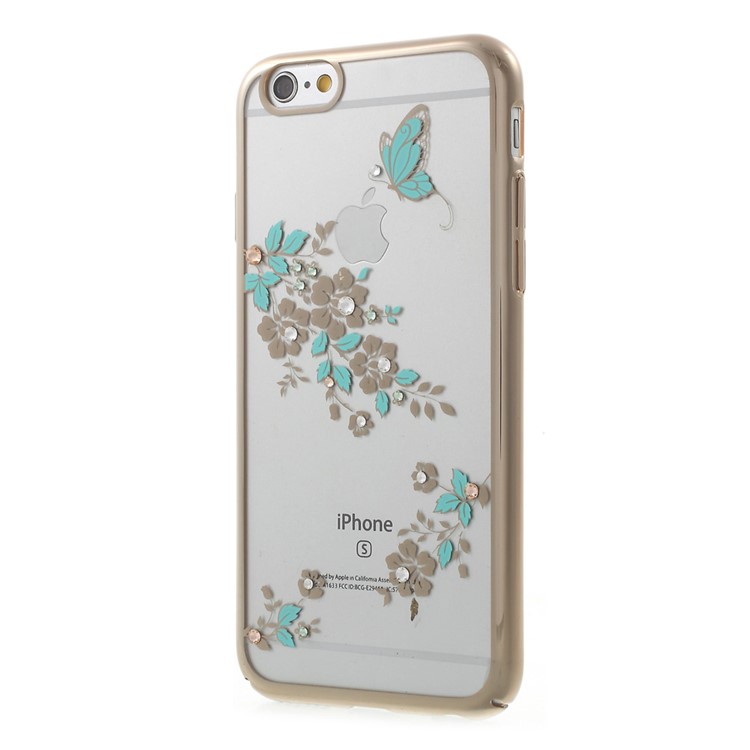 KAVARO Butterfly Flower Diamond Plating PC Case for iPhone 6s Plus/6 Plus - Blue-3