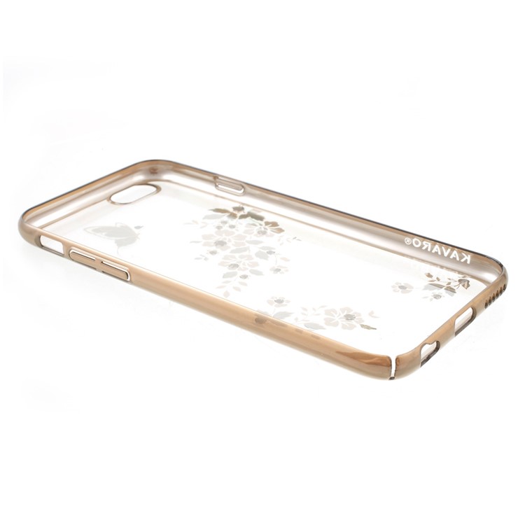 KAVARO Butterfly Flower Diamond Plating PC Case for iPhone 6s Plus/6 Plus - Blue-8