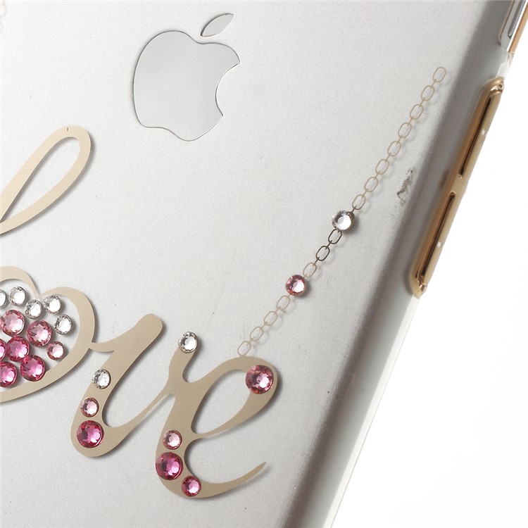 KAVARO Crystal Silk-screen Printing Plated PC Back Case for iPhone 7 4.7 - Love-7
