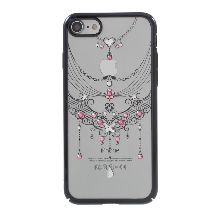 KAVARO Veiling Series Shell for iPhone 7 Luxury Diamond Plating PC Phone Case - Rose / Black-1