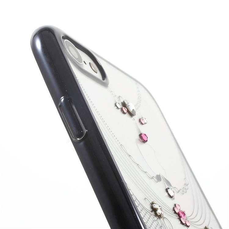 KAVARO Veiling Series Shell for iPhone 7 Luxury Diamond Plating PC Phone Case - Rose / Black-6