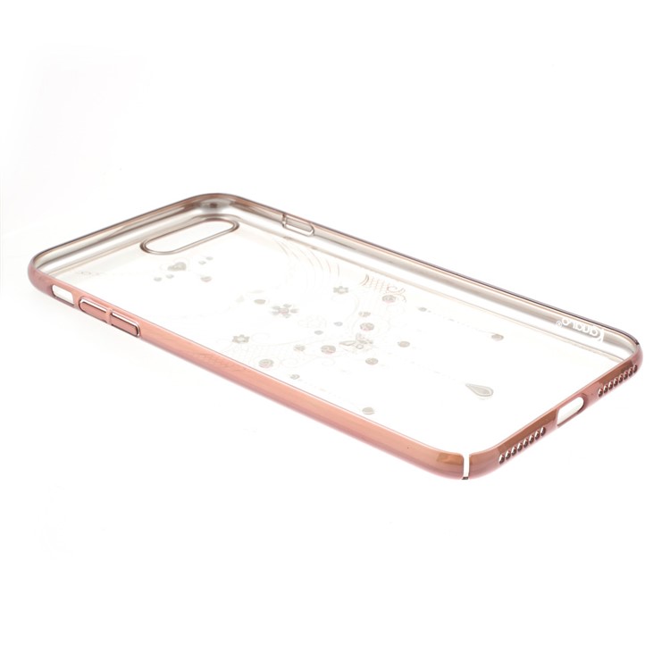 KAVARO Fancy Shaped Diamond Plating PC Case for iPhone 7 Plus (Rose Gold) - Butterfly Pendant-8