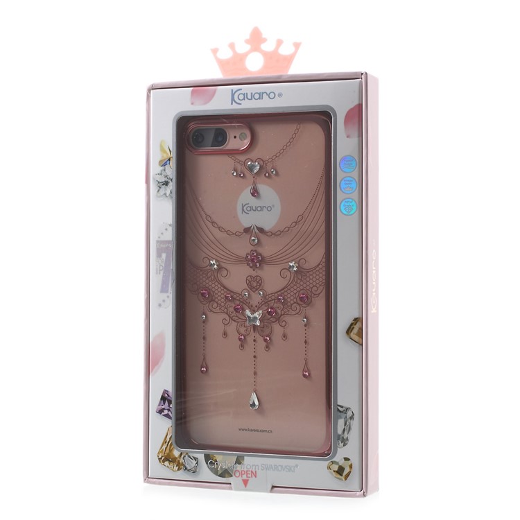 KAVARO Fancy Shaped Diamond Plating PC Case for iPhone 7 Plus (Rose Gold) - Butterfly Pendant-9