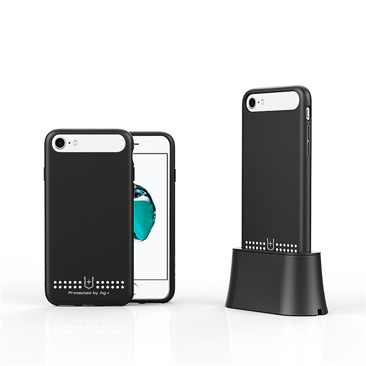 SINBOR Anti-radiation Soft TPU Phone Case with Stand Phone Holder for iPhone 7 4.7 inch - Black-1
