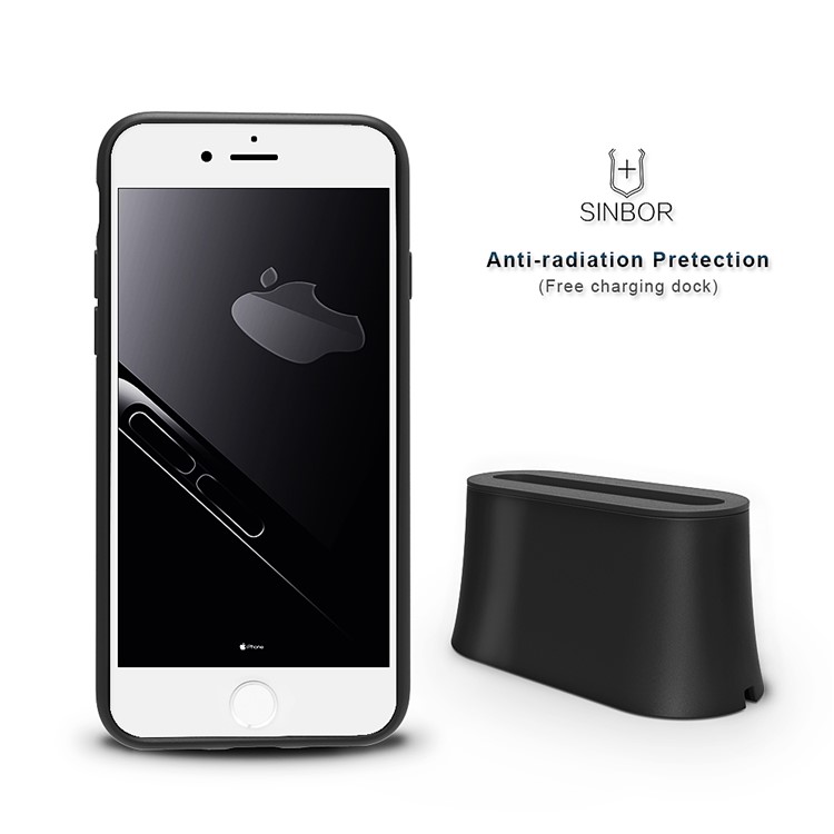 Anti-radiation TPU Case + Mount Cradle Stand Holder for iPhone 7 Plus - Black-1