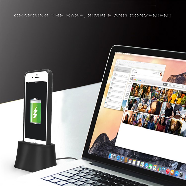 Anti-radiation TPU Case + Mount Cradle Stand Holder for iPhone 7 Plus - Black-6
