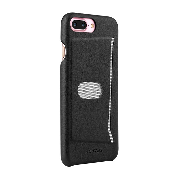 G-CASE Ostrich Texture Leather Coated PC Card Holder Case for iPhone 7 Plus 5.5 inch - Black-2