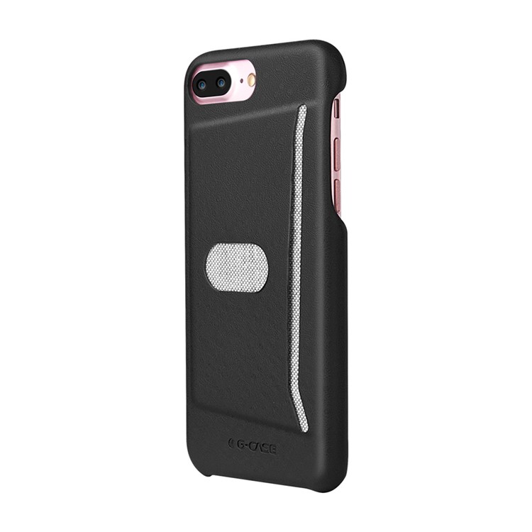 G-CASE Ostrich Texture Leather Coated PC Card Holder Case for iPhone 7 Plus 5.5 inch - Black-3