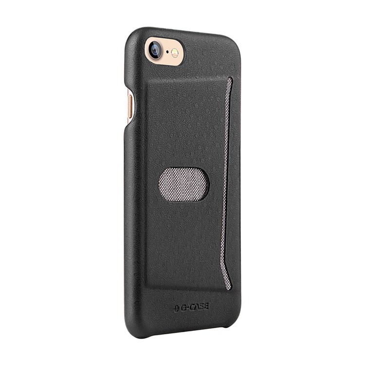 G-CASE Ostrich Texture Leather Coated PC Card Holder Case for iPhone 7 4.7 inch - Black-2