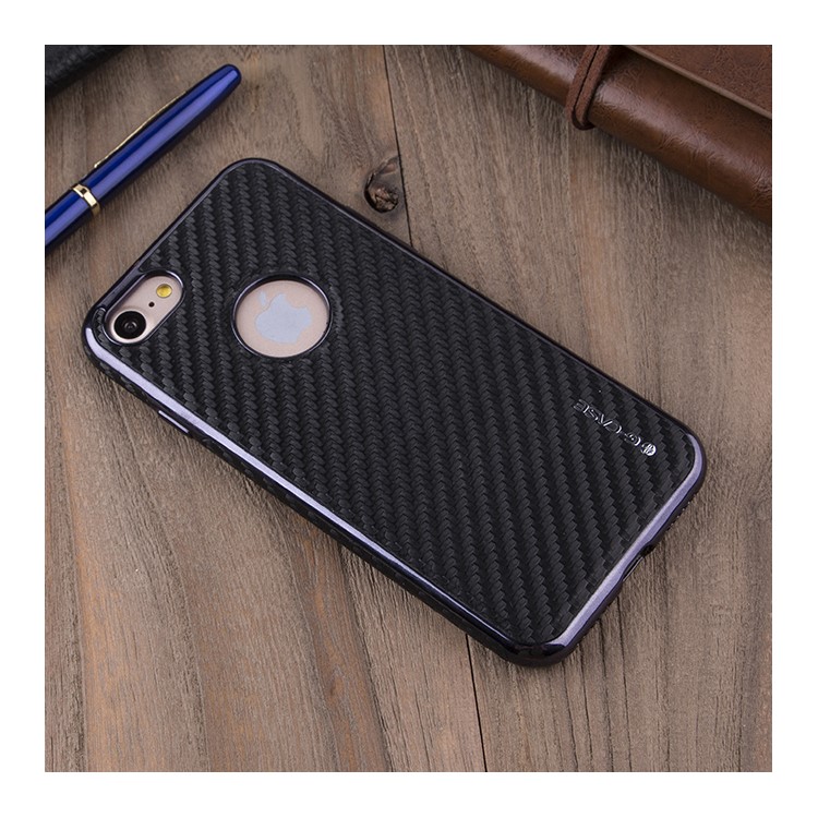 G-CASE for iPhone 7 Carbon Fiber Texture Leather Skin Plating TPU Phone Case - Black-10