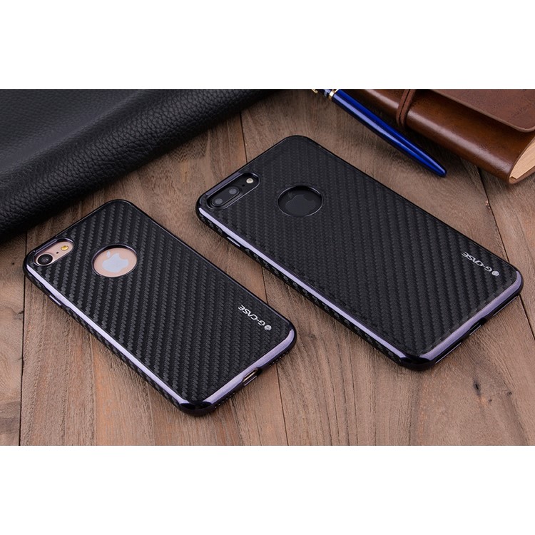 G-CASE for iPhone 7 Carbon Fiber Texture Leather Skin Plating TPU Phone Case - Black-11