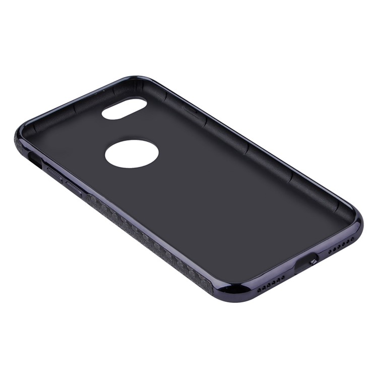 G-CASE for iPhone 7 Carbon Fiber Texture Leather Skin Plating TPU Phone Case - Black-8