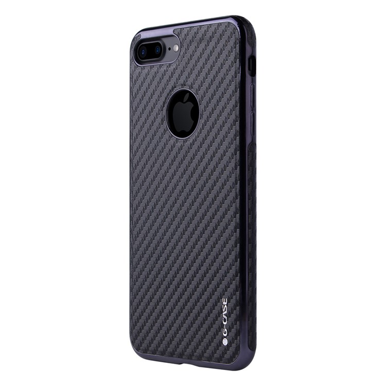 G-CASE for iPhone 7 Plus Carbon Fiber Texture Leather Skin Plating TPU Phone Case - Black-4