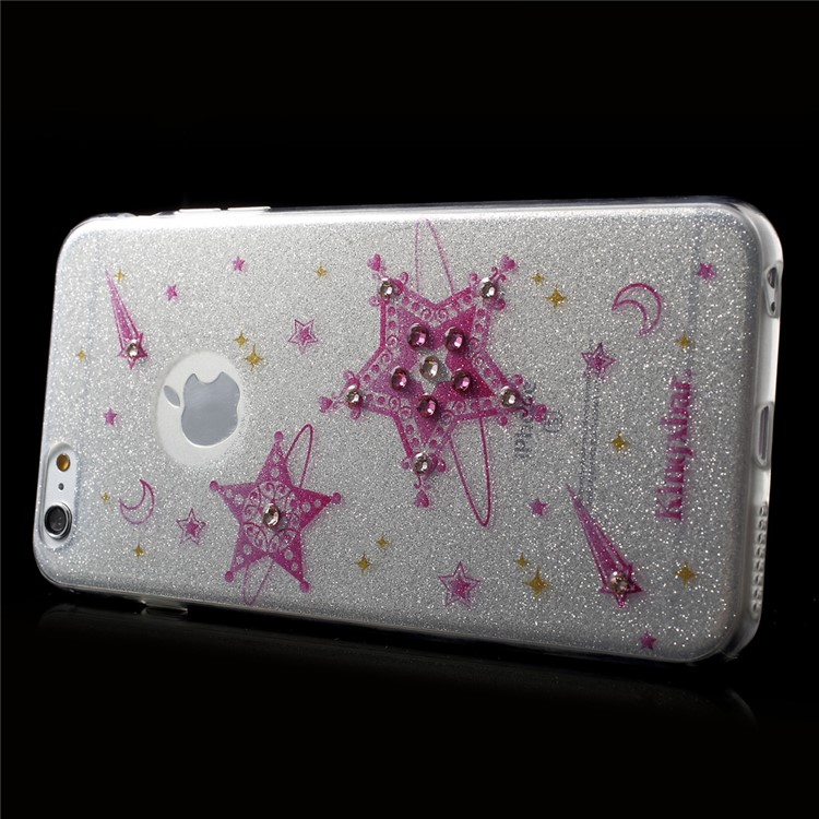 KINGXBAR Glittery Stars Diamond IMD TPU Back Case for iPhone 6S Plus / 6 Plus 5.5 inch - Silver-4