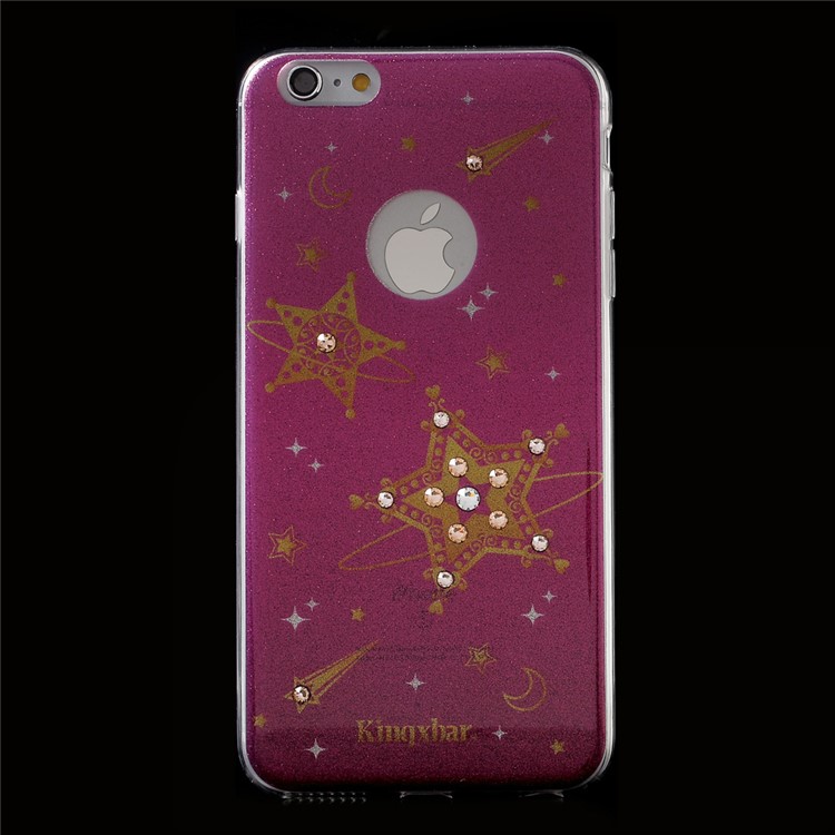 

KINGXBAR Glittery Stars Diamante IMD TPU Phone Case for iPhone 6S Plus / 6 Plus 5.5 inch - Rose