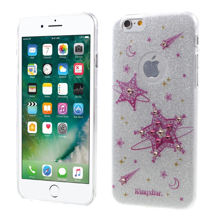 KINGXBAR Glittery Stars Diamond IMD TPU Back Case for iPhone 6S / 6 4.7 inch - Silver-1
