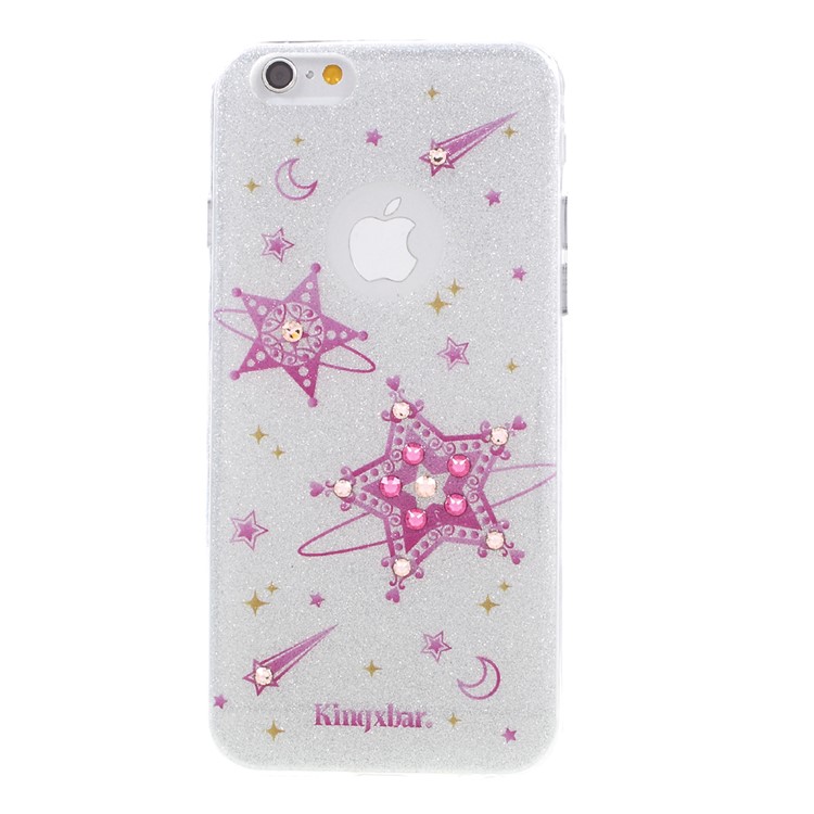 KINGXBAR Glittery Stars Diamond IMD TPU Back Case for iPhone 6S / 6 4.7 inch - Silver-2
