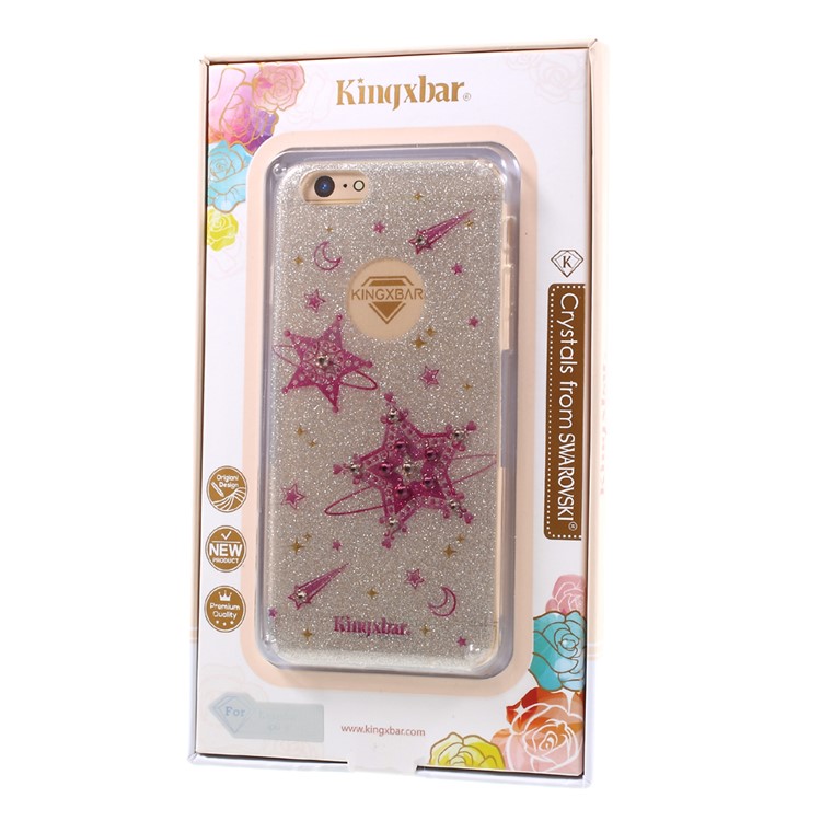 KINGXBAR Glittery Stars Diamond IMD TPU Back Case for iPhone 6S / 6 4.7 inch - Silver-6