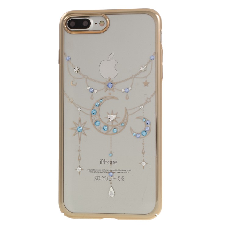 KINGXBAR for iPhone 7 Plus Luxury Authorized Swarovski Plating PC Case (Gold Edge) - Crescent-2