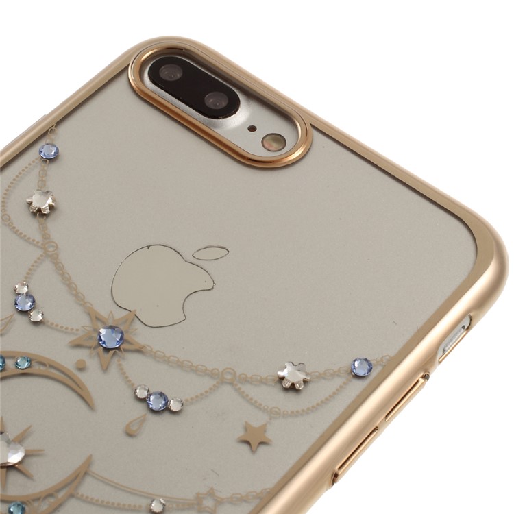 KINGXBAR for iPhone 7 Plus Luxury Authorized Swarovski Plating PC Case (Gold Edge) - Crescent-3