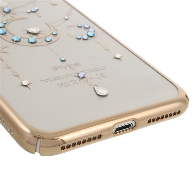 KINGXBAR for iPhone 7 Plus Luxury Authorized Swarovski Plating PC Case (Gold Edge) - Crescent-4