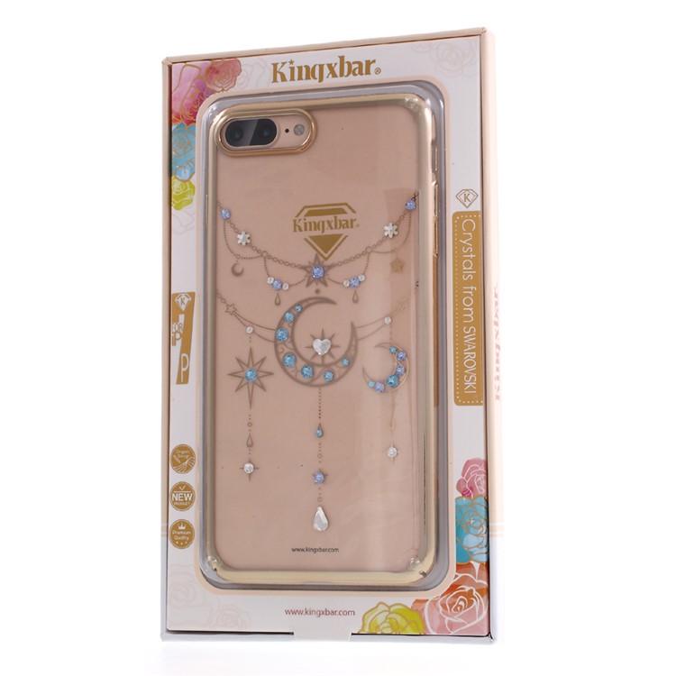 KINGXBAR for iPhone 7 Plus Luxury Authorized Swarovski Plating PC Case (Gold Edge) - Crescent-6