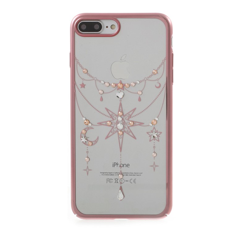 KINGXBAR for iPhone 7 Plus Luxury Diamond Plating PC Case - Star / Rose Gold Edge-1