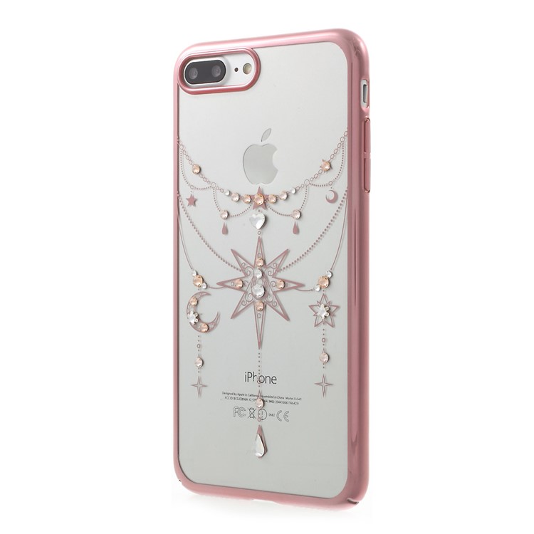 KINGXBAR for iPhone 7 Plus Luxury Diamond Plating PC Case - Star / Rose Gold Edge-3