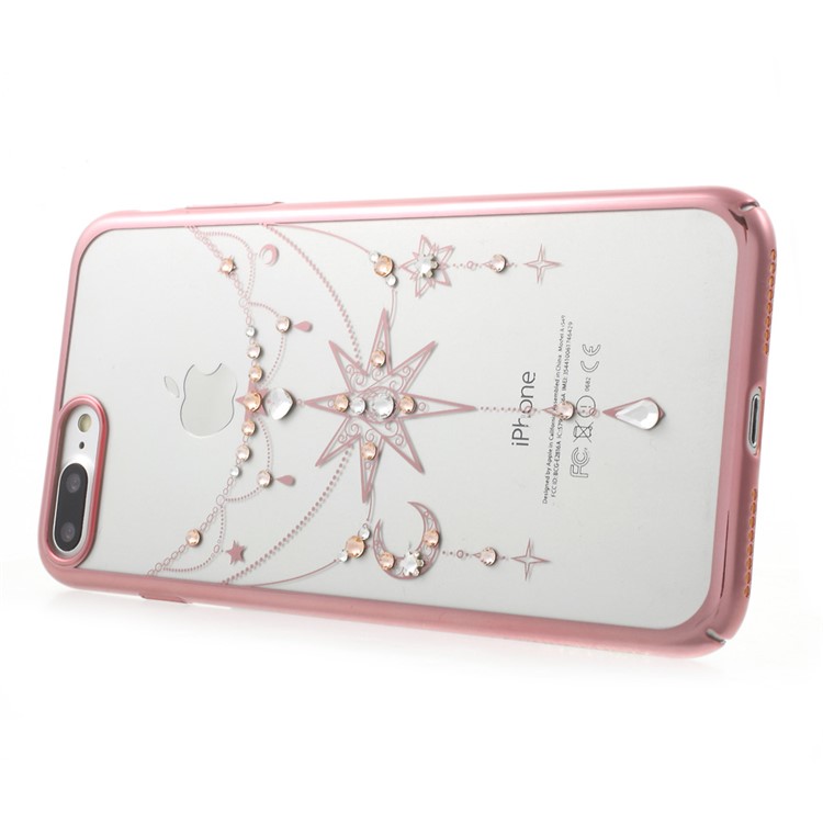 KINGXBAR for iPhone 7 Plus Luxury Diamond Plating PC Case - Star / Rose Gold Edge-4